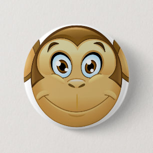 monkey emoji 6 cm round badge