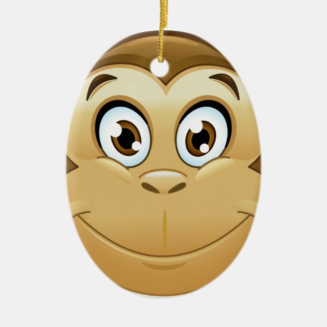 monkey emoji ceramic tree decoration (Front)