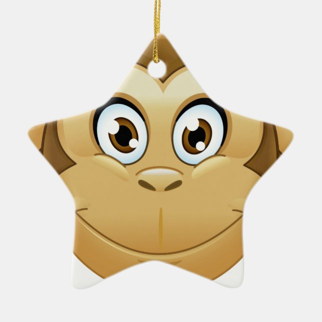 monkey emoji ceramic tree decoration (Front)