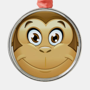 monkey emoji metal ornament