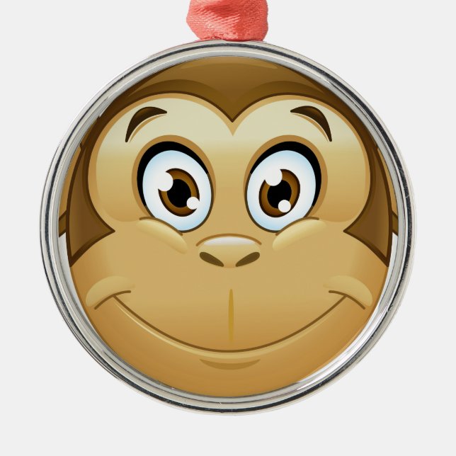 monkey emoji metal ornament (Front)