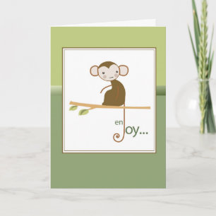 Monkey Enjoy Blessings Thinking of You Card