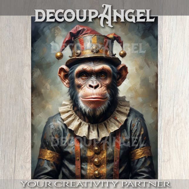 Monkey escaped from the circus - Decoupage - Tissue Paper (Creator Uploaded)