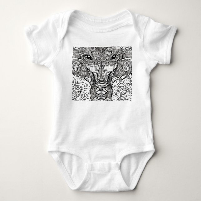 Monkey Face Baby Bodysuit (Front)