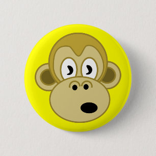 Monkey Face Button - Yellow