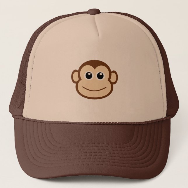 Monkey Face Cartoon Trucker Hat (Front)