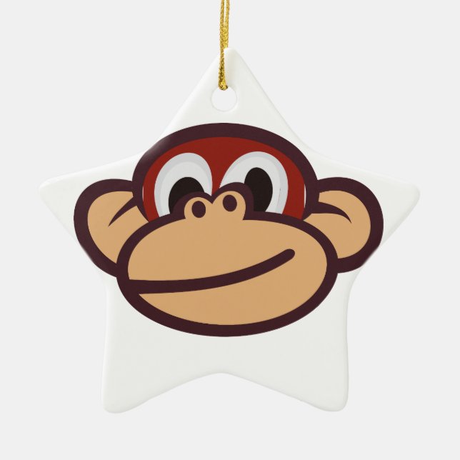 Monkey Face Ceramic Ornament (Front)