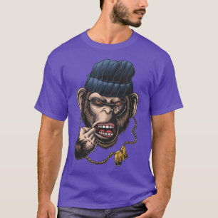 Monkey Face Funny Sarcasm Gangster  T-Shirt