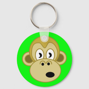 Monkey Face Keychain - Green