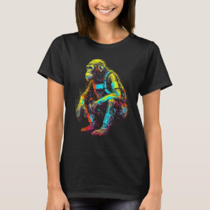 Monkey Fanatsy Chimpanzee Colourful Animal Motif M T-Shirt
