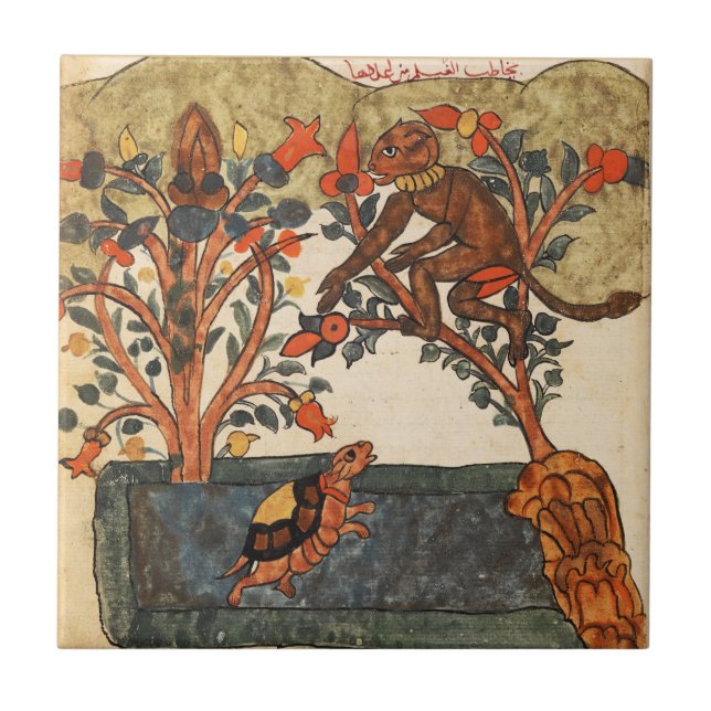 Monkey Fig Tree Indian Renaissance Ceramic Tile (Front)