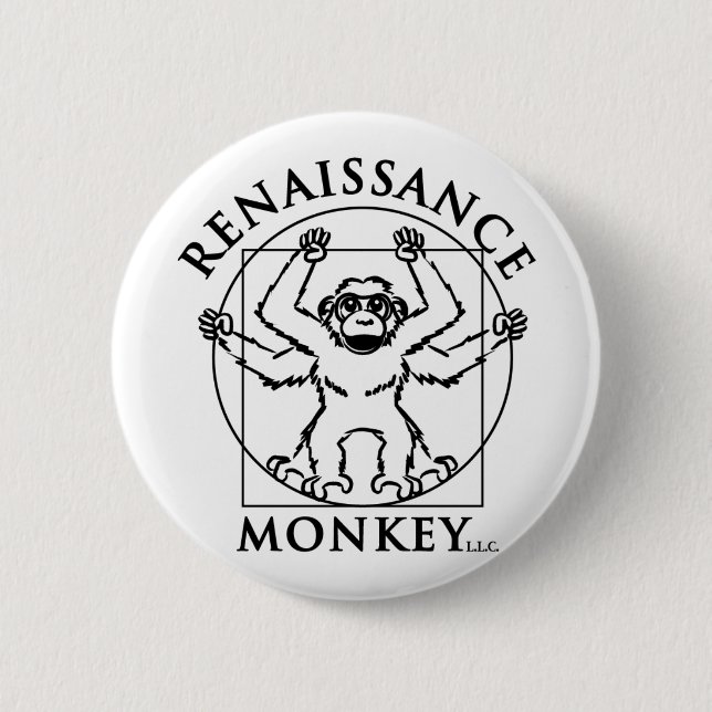 Monkey flair 6 cm round badge (Front)