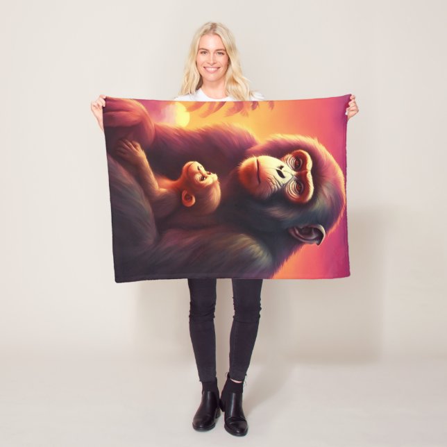Monkey Fleece Blanket, 30"x40" Blanket (In Situ)