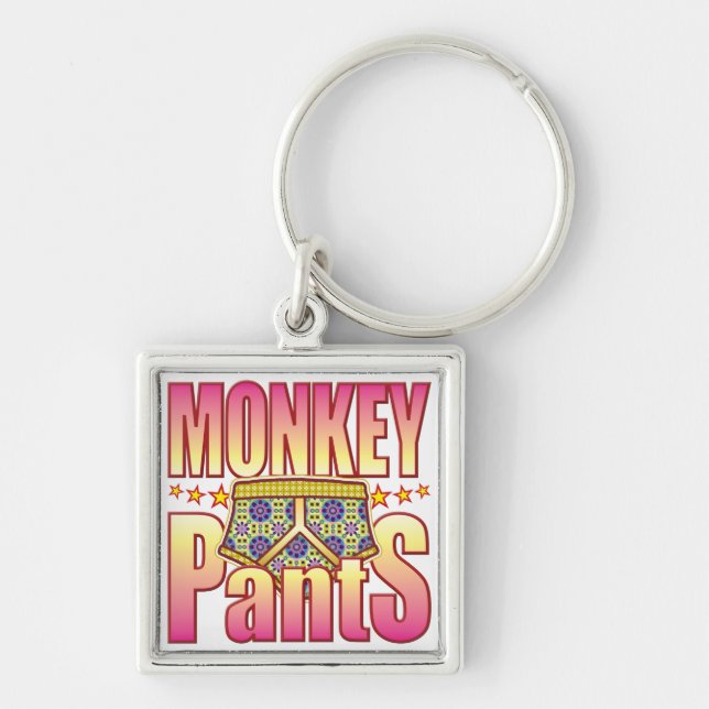 Monkey Flowery Pants Key Ring (Front)