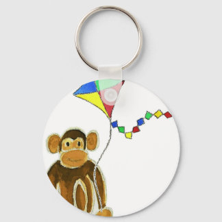 Monkey Flying Kite Key Ring