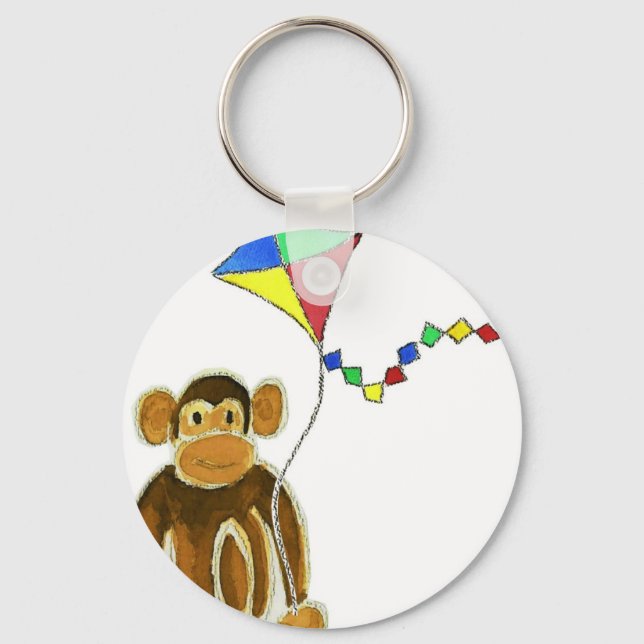 Monkey Flying Kite Key Ring (Front)