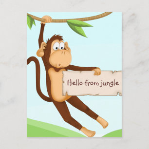 Monkey for children postcard