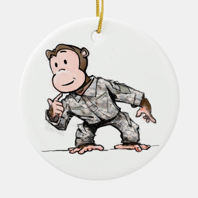 Monkey for your tree ceramic tree decoration (Front)