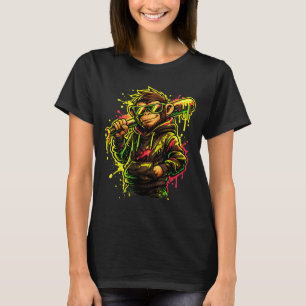 Monkey Funny Animals Baseball Drip for Kids Youth T-Shirt