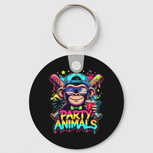 Monkey Funny Animals Baseball Drip Kids Youth Boys Key Ring