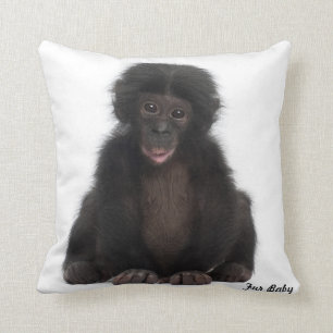 Monkey Fur Baby Design Grade A Cotton Throw Pillow