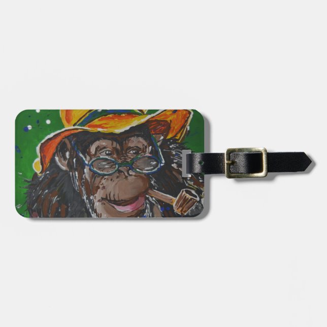 Monkey -Gentleman Luggage Tag (Front Horizontal)