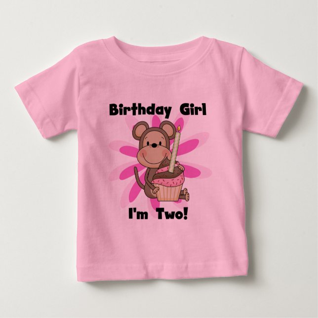 Monkey Girl 2nd Birthday Tshirts and Gifts (Front)