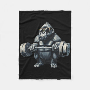 Monkey Gorilla Bodybuilding Muscles Fitness Gym Fleece Blanket