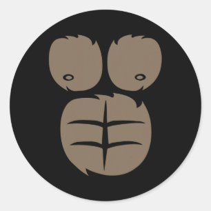 Monkey Gorilla Costume Tee Animal Belly Fancy Dres Classic Round Sticker