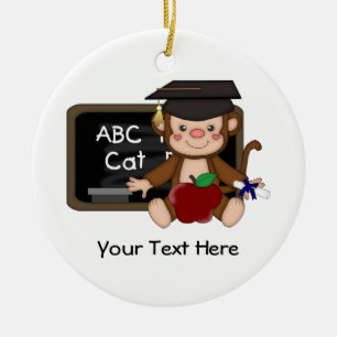Monkey Graduation 1 (Customisable) Ceramic Ornament