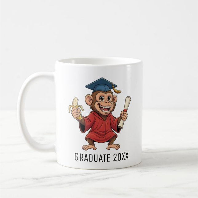 Monkey Graduation Personalized Coffee Mug (Left)