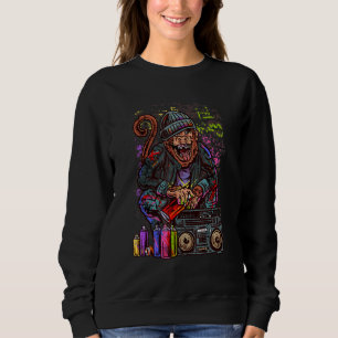 Monkey Graffiti Artist With Spray Cans Tagger Stre Sweatshirt
