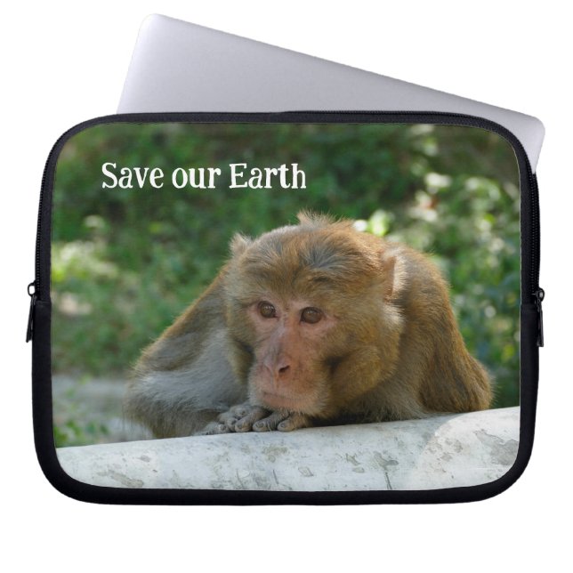 Monkey - Grandfather Laptop Sleeve (Front)