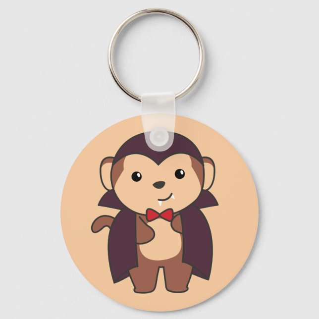 Monkey Halloween Cute Devil Kids Vampire Costume K Key Ring (Front)