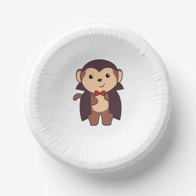 Monkey Halloween Cute Devil Kids Vampire Costume Paper Plate (Front)