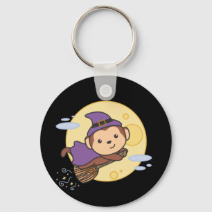 Monkey Halloween Witch Kids Witch Costume Keychain