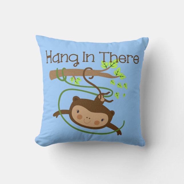 Monkey Hang in There Cushion (Front)