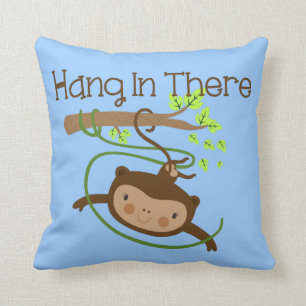 Monkey Hang in There Cushion