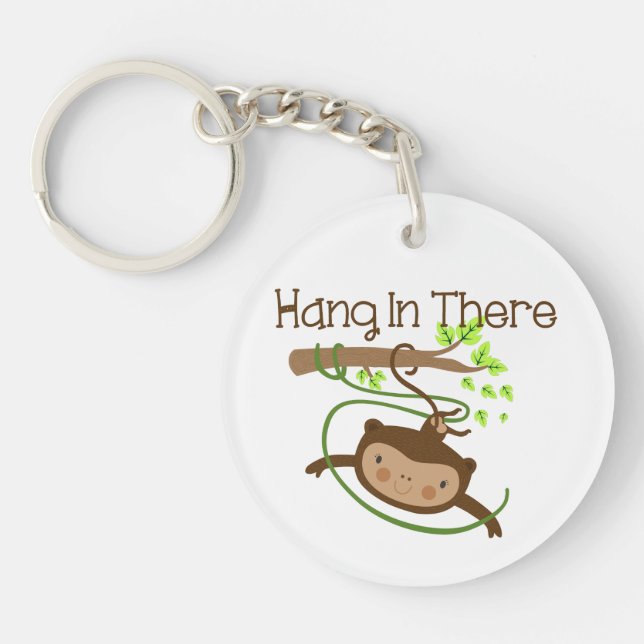 Monkey Hang in There Key Ring (Front)