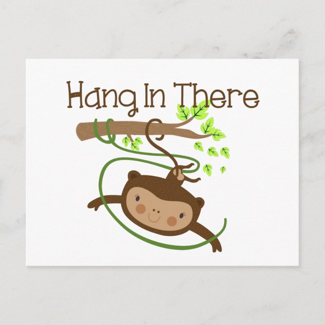 Monkey Hang in There Postcard (Front)