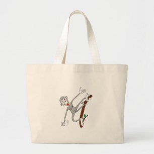 Monkey Hanging Around Large Tote Bag