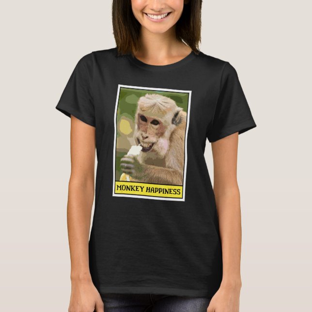 Monkey Happiness Monkey Being Happy Meme T-Shirt (Front)
