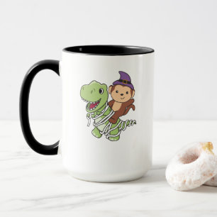 Monkey Happy Halloween T-rex Mummy Costume Mug