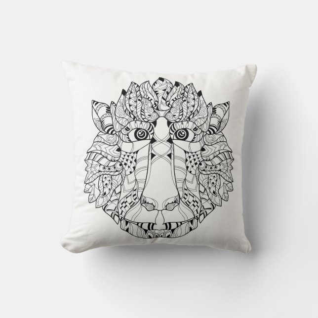 Monkey Head Doodle Cushion (Front)