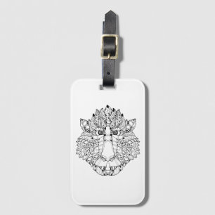 Monkey Head Doodle Luggage Tag