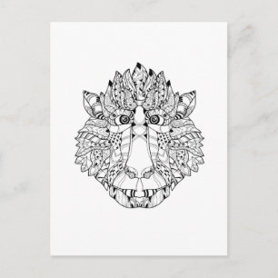 Monkey Head Doodle Postcard