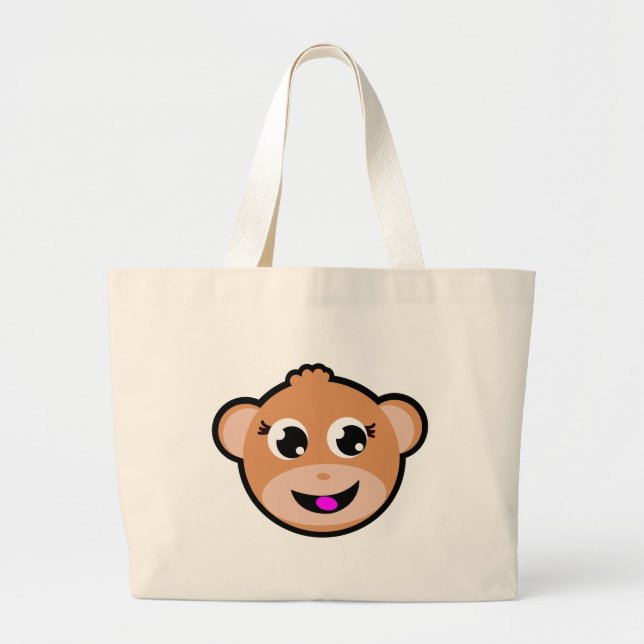 monkey head. large tote bag (Front)