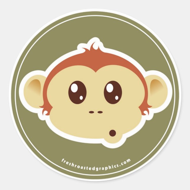 Monkey head sticker (Front)