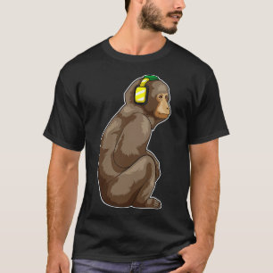 Monkey Headphone Music T-Shirt