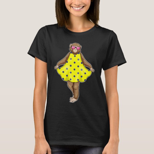 Monkey Hearts Polka Dots Dress T-Shirt (Front)